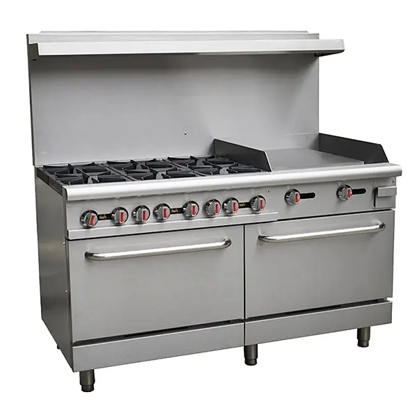 60'' Chef Range With 24'' Griddle And 6 Burner Rgr60-G24 1
