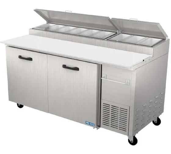 68" Pro-Kold Refrigerated Double Door Pizza Prep Table Ptp-11 1