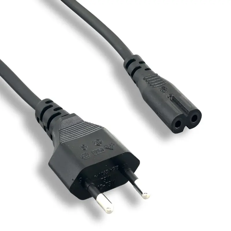 6Ft 18Awg European Power Cord Cee 7/16 To Iec-60320-C7, Non Polarized 1