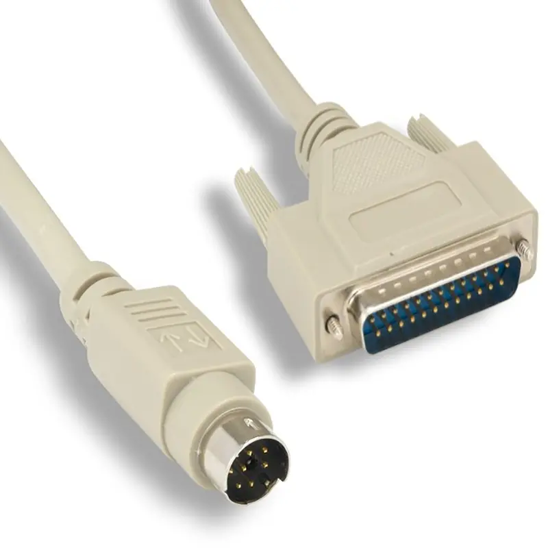 6Ft Mini-Din8 Male To Db25 Male Mac To Imagewriter I Printer Cable 1