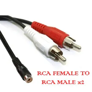 6Inch Rca-Female To Rca-Male X2 1