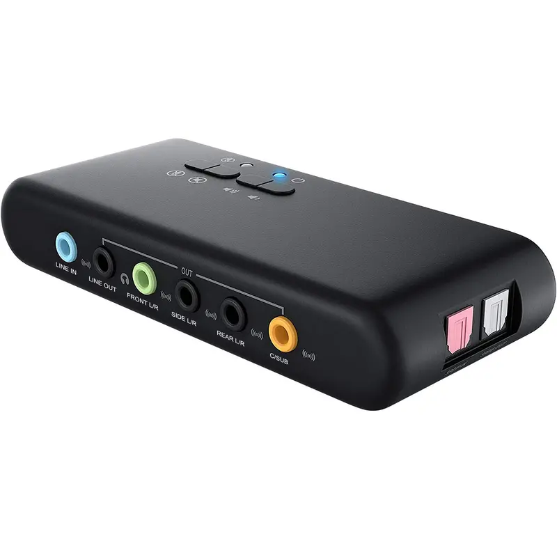 7.1 Channel Surround Usb External Sound Card W/Volume Control & Spdif Digital Audio 1