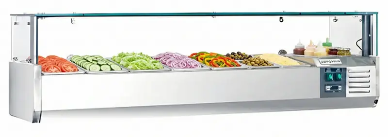 71" Chef Refrigerated Countertop Topping Rail Vrxh-1800/380 1