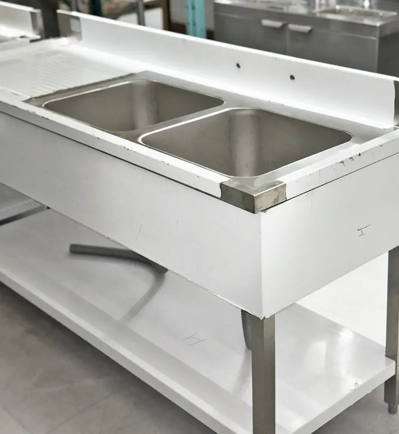71'' Stainless Steel Two Compartment  & Left Drainboard Sink Zz-Sxz-1870-Dq 1