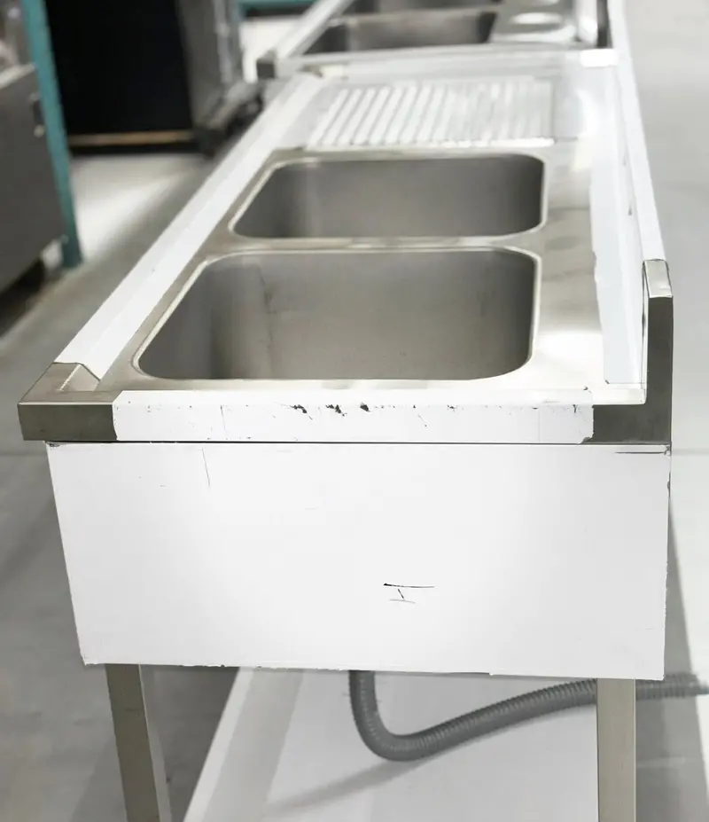 71'' Stainless Steel Two Compartment & Left Drainboard Sink Zz-Sxz-1870-Dq 2