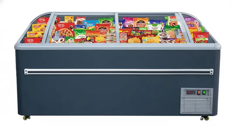 72'' Chef Combined Island Freezer With Sliding Glass Top Cqs-18D 1