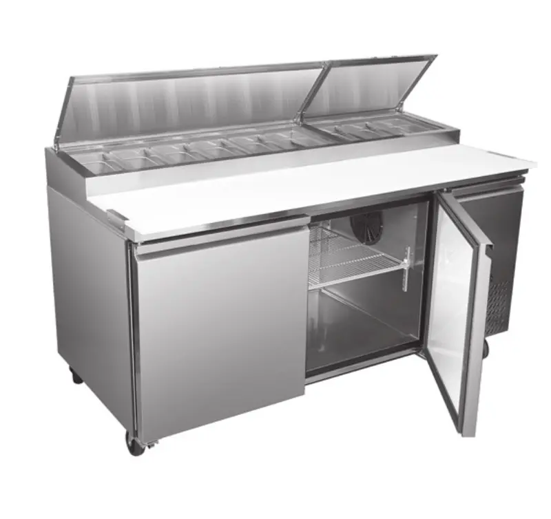 72'' Chef Double Door Refrigerated Pizza Prep Table Tpp-67T 1