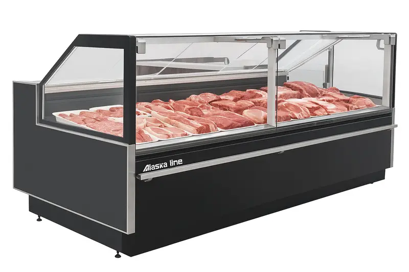 77'' Alaska-Line Slim Deli/Meat Square Glass Showcase Hit-38 1