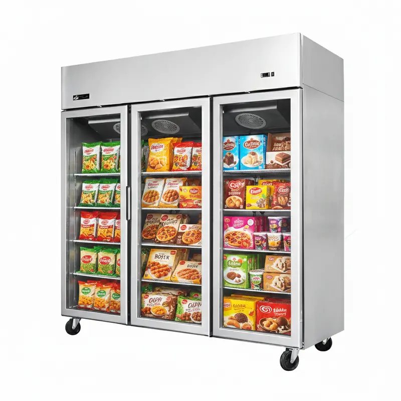 78" Efi 3 Door Glass Reach In Freezer 67 Cu.Ft. F3-78Gdsvc 1