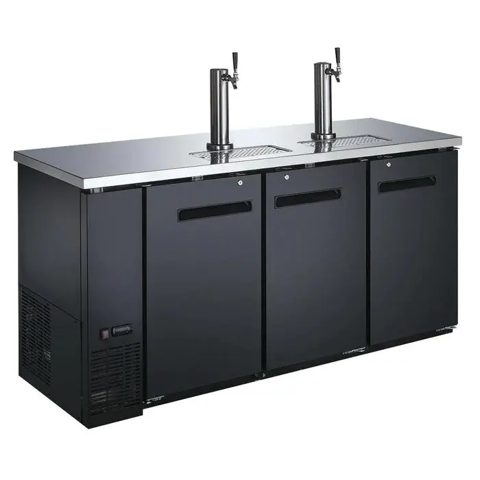 91'' Chef Draft Beer Cooler Triple Door Two Tap Towers Udd-4 1