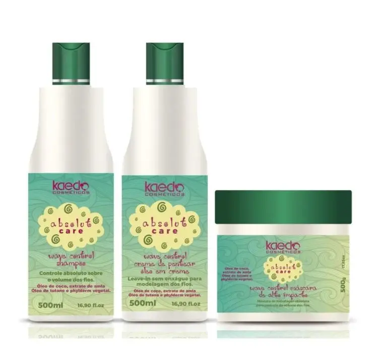Absolut Care Wave Control Curls Curly Discipline Treatment Kit 3 Itens - Kaedo 1