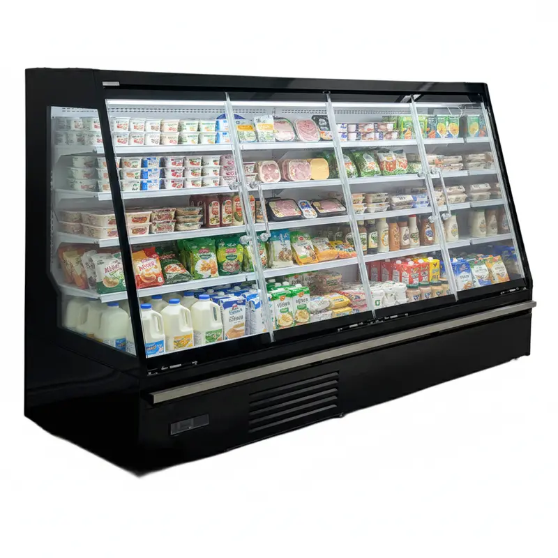 Alaska-Line 101'' Glass Door Merchandiser Cooler 4 Swing Doors 30 Cu.Ft. Capacity – Hit-603 1