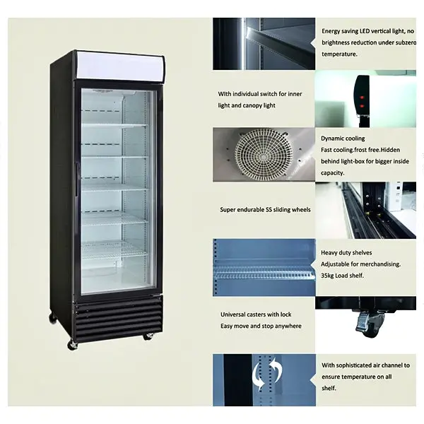 Alaska-Line 27.5" Single Glass Door Cooler 23 Cu. Ft. Capacity Hit-804 2