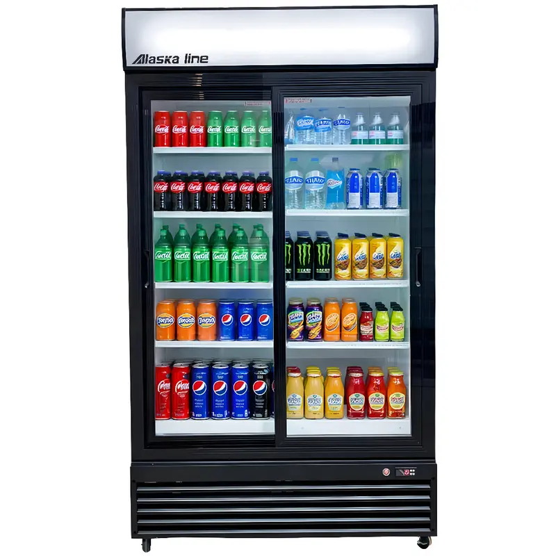 Alaska-Line 45'' Two Sliding Glass Door Cooler 36.7 Cu.Ft. Capacity, Hit-805 1