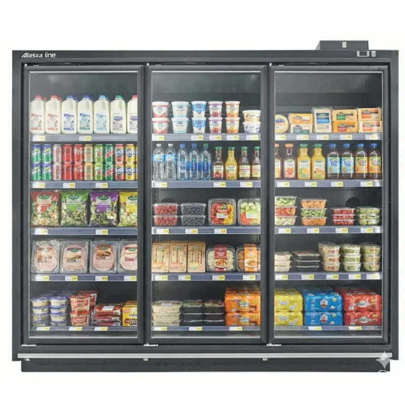 Alaska-Line 93'' Three Glass Door Cooler Remote Hit-32 1
