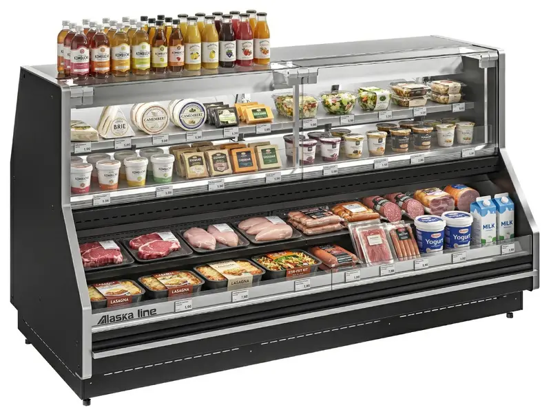 Alaska Line 98'' Remote Gravity Coil Meat Case Grab And Go Cooler Hit-1578 1