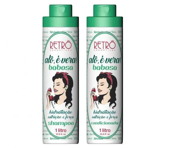 Alô É Vera! Babosa Aloe Vera Dry Hair Reconstruction Kit 2X1l - Retro Cosmetics 1
