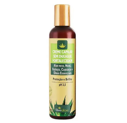 Aloe Vera Babaçu Cupuaçu Strengthening Cream Without Rinse 200Ml - Livealoe 1