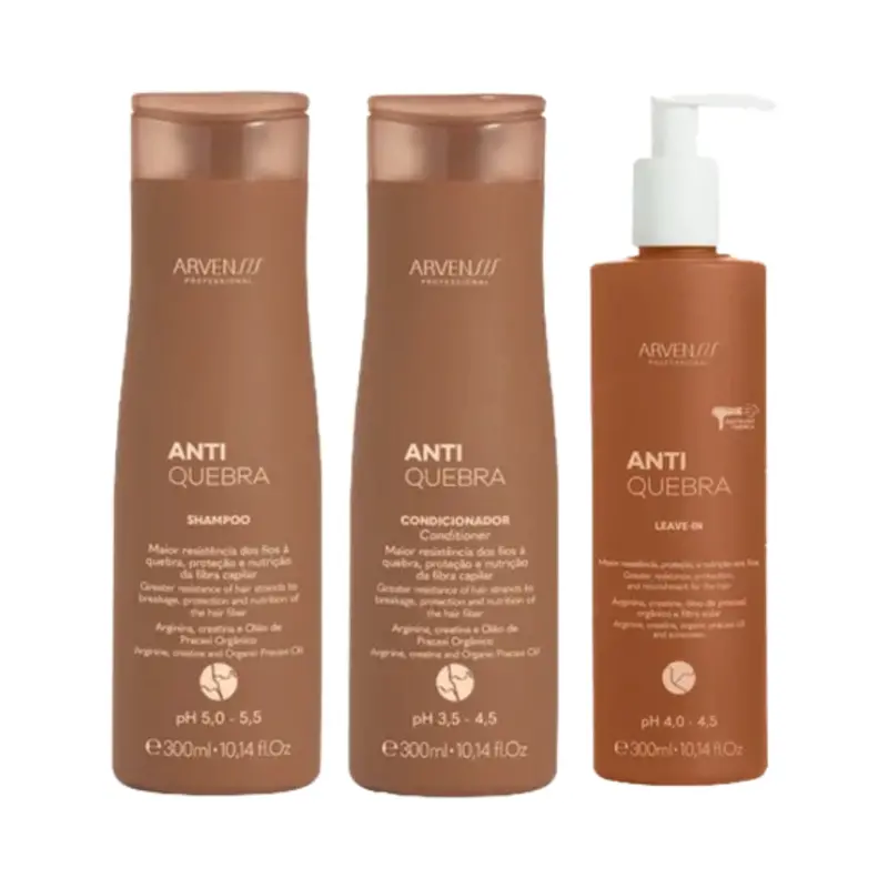 Anti Breakage Hair Fiber Resistance Restore Vegan Treatment Kit 3 Itens - Arvensis 1