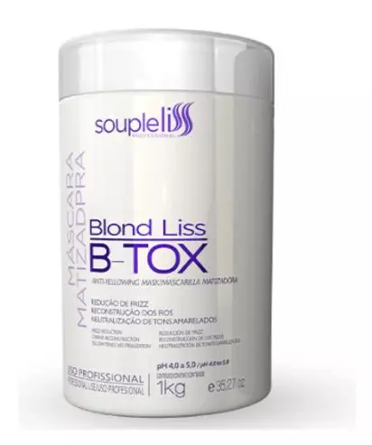 Anti Frizz Reconstruction Keratin Blond Liss Deep Hair Mask  Tinting Mask 1Kg - Souple Liss 1