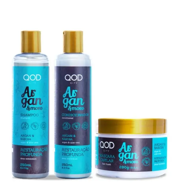 Argan & More Deep Restore Aloe Vera Babosa Hair Treatment Kit 3 Itens - Qod 1