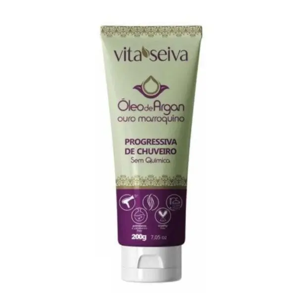 Argan Oil Shower Progressive Moroccan Gold Hair Straightening 200G - Vita Seiva 1