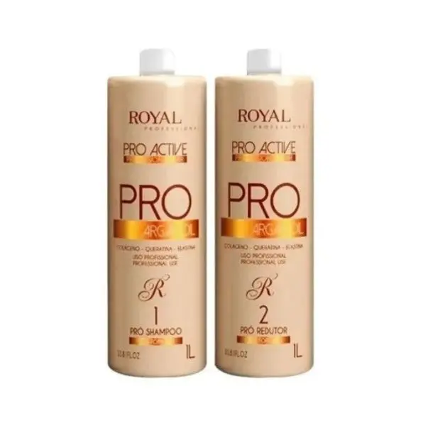 Argan Progressive Brush Hair Straightening Reducer Kit 2X1l - Royal Professional 1