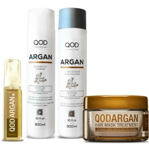 Argan Reconstruction Home Care Maintenance Hair Treatment Kit 4 Itens - Qod 1