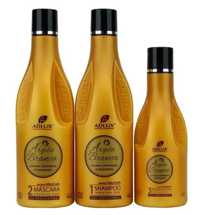 Argila Branca White Clay Curly Hair Activator Organic Curls Kit 3 Itens - Adlux 1