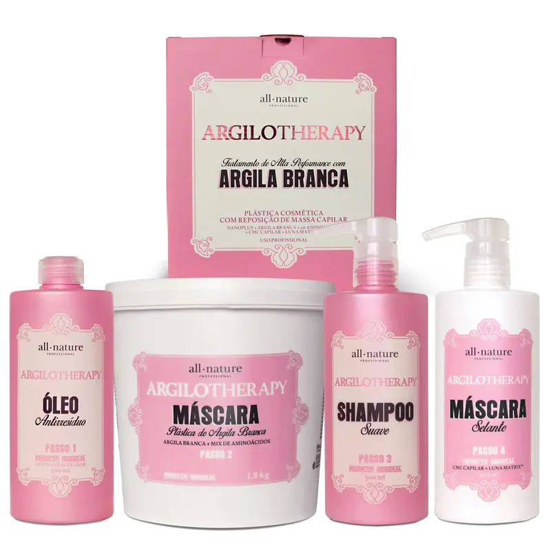 Argilotherapy White Clay Fiber Repair System Treatment Kit 4 Prod. - All Nature 1