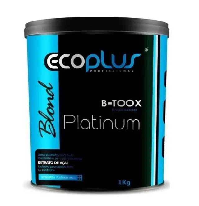 B-Toox Tinting Blond Platinum Açaí Extract Brightness Hair Cream 1Kg - Ecoplus 1