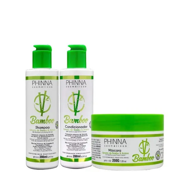 Bamboo Arnica Extract Vegan Hair Treatment Home Care Maintenance Kit 3X200 - Phinna 1