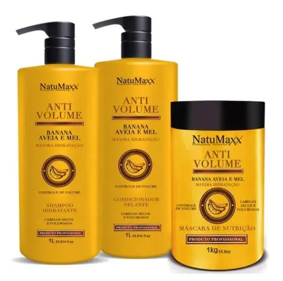 Banana Honey Oat Keratin Anti Volume Moisturizing Treatment Kit 3X1 - Natumaxx 1