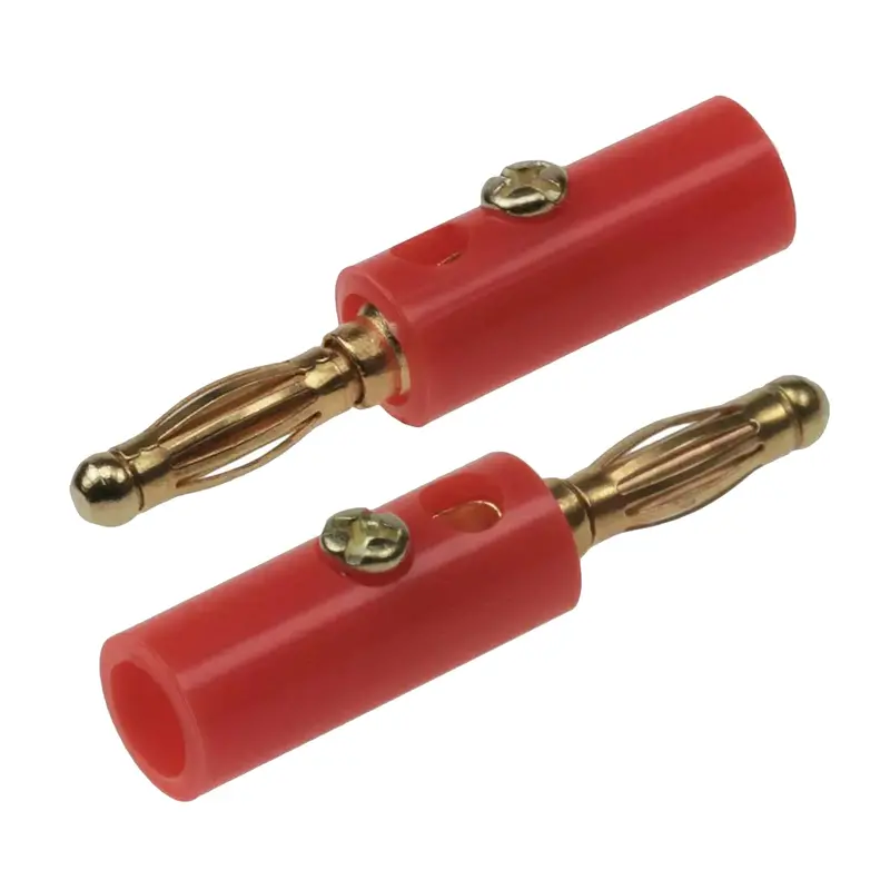 Banana Plug Gold Plated Plastic Red 1