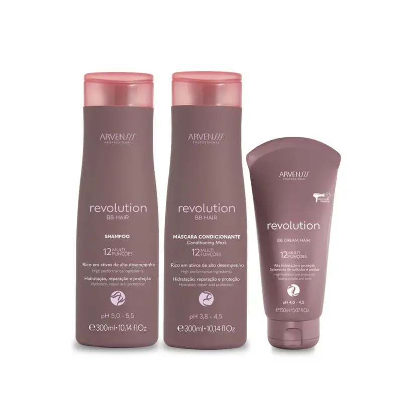 Bb Hair Revolution Anti Frizz Protection Sealing Treatment Kit 3 Itens - Arvensis 1