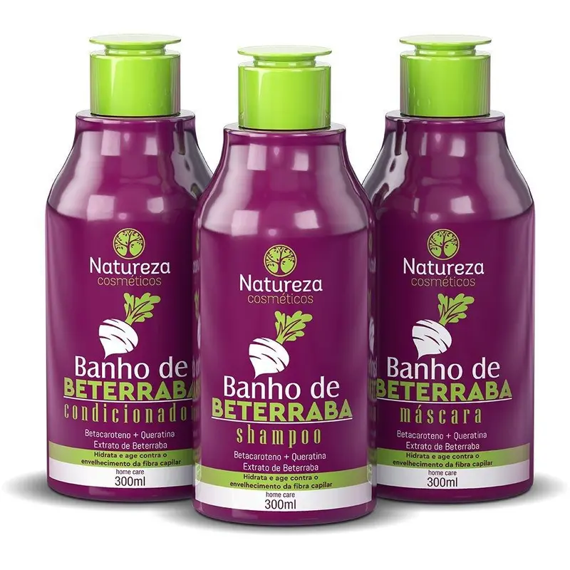 Beetroot Home Care Beet Bath Maintenance Kit 3X300ml - Natureza Cosmetics 1