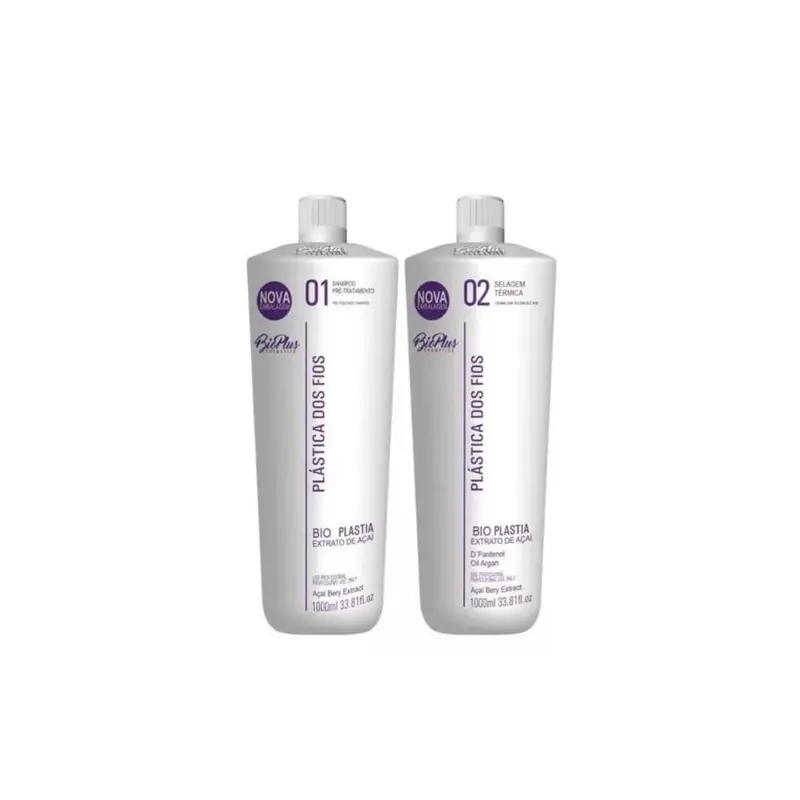 Bio Plus Plastica Dos Fios Wires Hair Plastic Acai Treatment Bioplasty Kit 2X1l 1