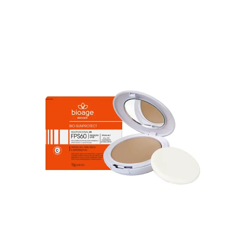 Bio Sunprotect Compact Powder Sunscreen 60 Fps Skin Color Nude 10G Bioage 1