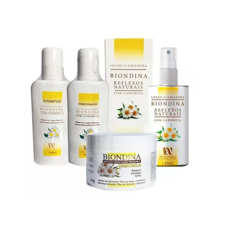 Biondina Natural Hair Reflexes Lightener Chamomile Vegan Kit Anaconda 1