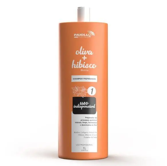 Biotin Collagen Indispensable Use Olive Hibiscus Preparer Shampoo 1L - Paiolla 1