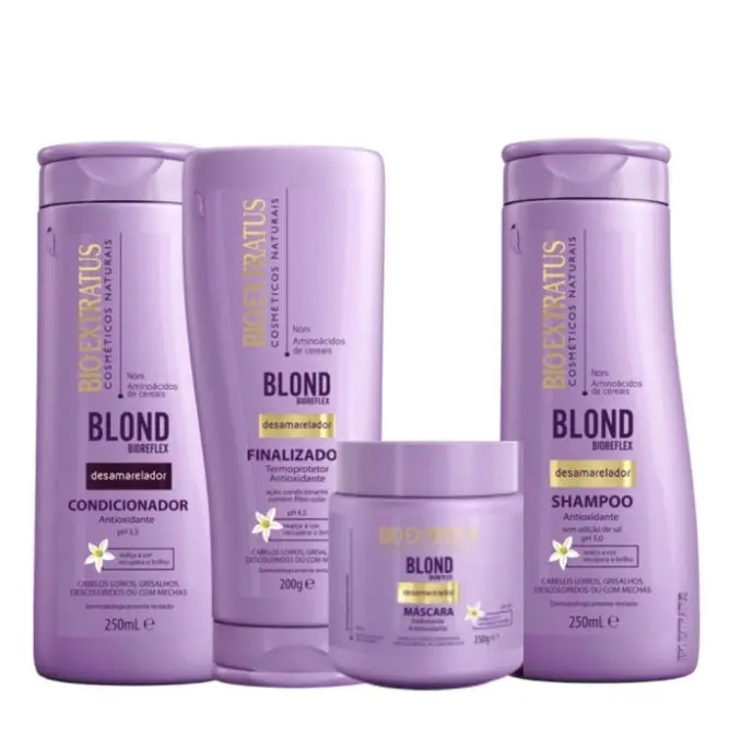 Blond Hair Color Maintenance De-Yellowing Treatment Kit 4 Itens - Bio Extratus 1