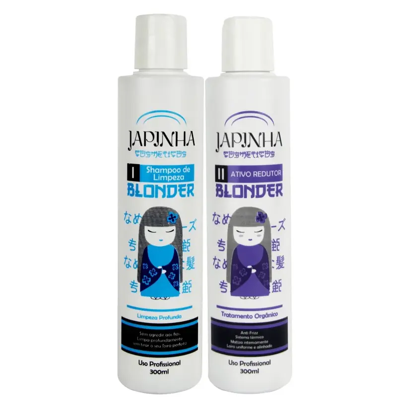 Blonder Organic Reducer Active Blond Hair Straightener Restore Kit 2X 300Ml Japinha 1