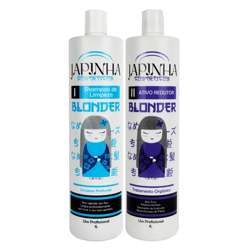 Blonder Organic Reducer Active Blond Hair Straightener Smoothing Kit 2X 1L Japinha 1
