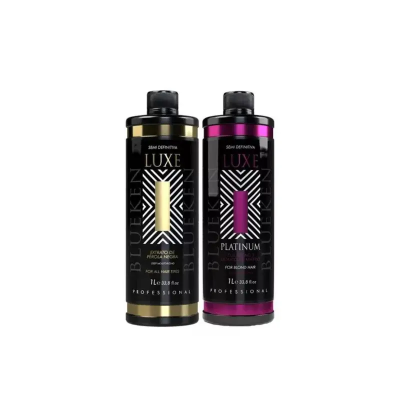 Blueken Luxe Semi Definitive Progressive Brush + Platinum Blond Hair Sealant Kit 1