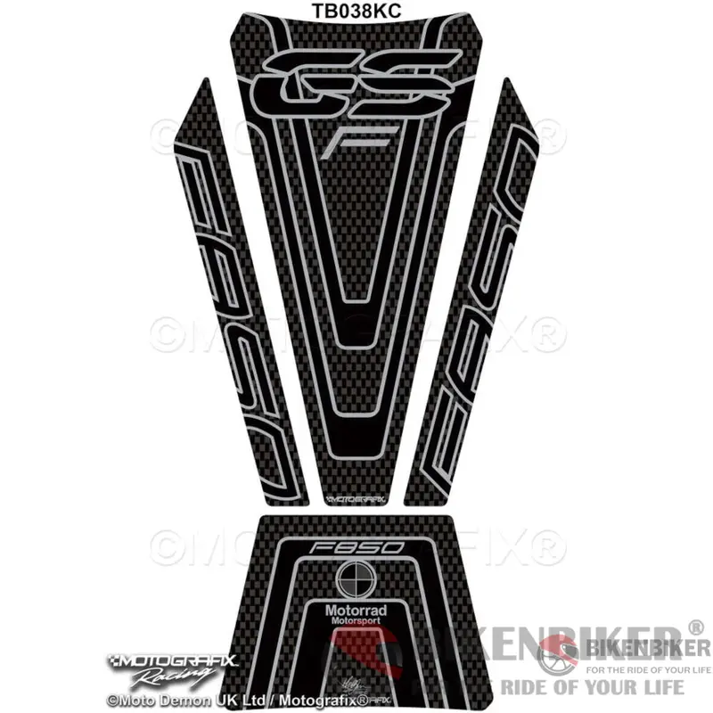 Bmw F850gs 2018 2019 Carbon Motorcycle Tank Pad Protector Motografix 3D Gel Tb038kc-Motografix 1