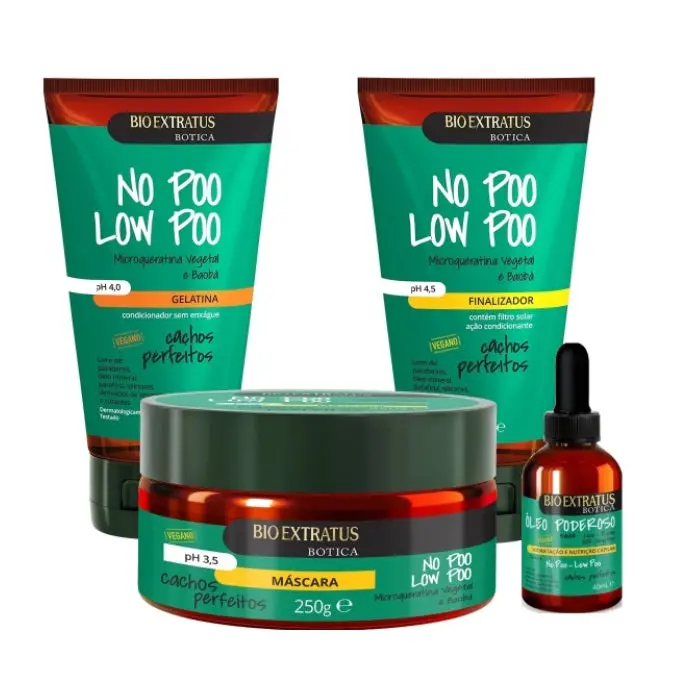 Botica Cachos Curls Curly Hair Softness Natural Treatment Kit 4 Itens - Bio Extratus 1