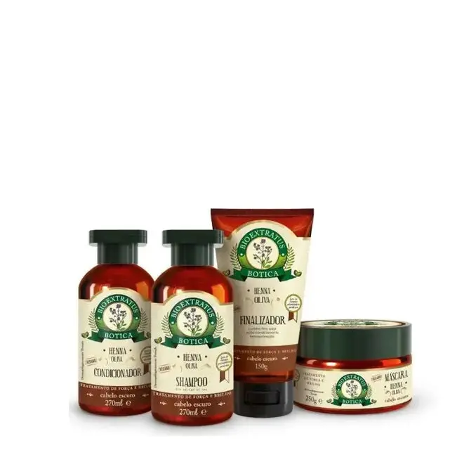 Botica Henna Hair Color Shine Maintenance Treatment Kit 4 Itens - Bio Extratus 1