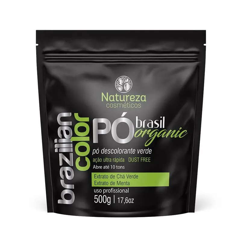 Brazilian Color Dust Free Green Organic Hair Bleaching Powder 500G - Natureza 1