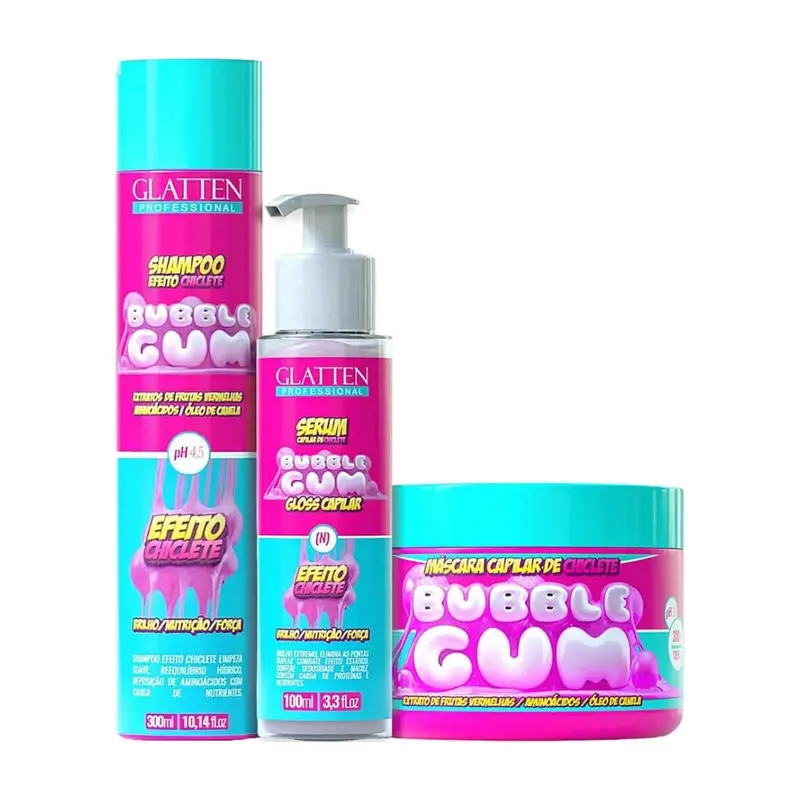 Bubble Gum Effect Hair Care Schedule Treatment Home Care Kit Glatten 1