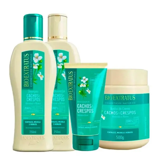 Cachos Crespo Sos Curly & Frizzy Hair Curls Treatment Kit 4 Itens - Bio Extratus 1